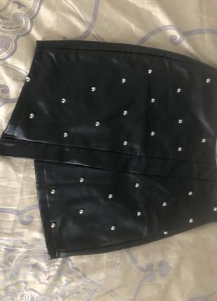 Юбка экокожа