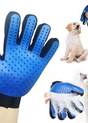 Рукавички для чищення тварин pet gloves2 фото