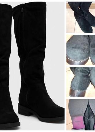 Натуральные замшевые высокие сапоги modern fashion, 41 р, используемые