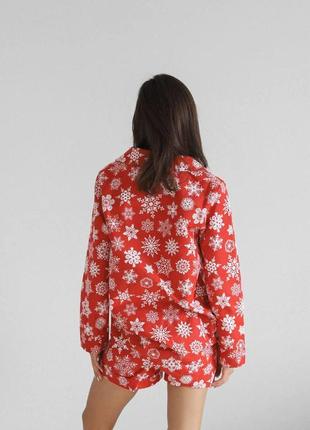 Женский пижамный костюм тройка цвет красный р.l 4497799 фото