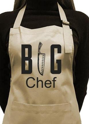 Фартук саржевый "big chef" бежевый1 фото