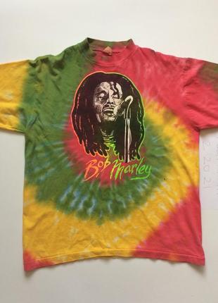 Футболка тай дай боб марли vintage 90s bob marley tie dye tee