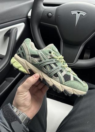 Кросівки жіночі / чоловічі зелені замшеві asics gel-sonoma green1 фото