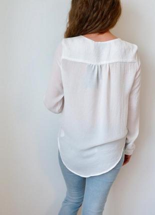 Белая блуза рубашка с длинным рукавом vero moda5 фото