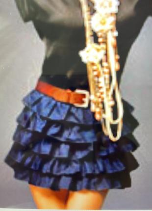 Юбка спідниця zara mango рюши 🥭 черная, юбка плиссе, юбка в рюши, юбка с воланчиками