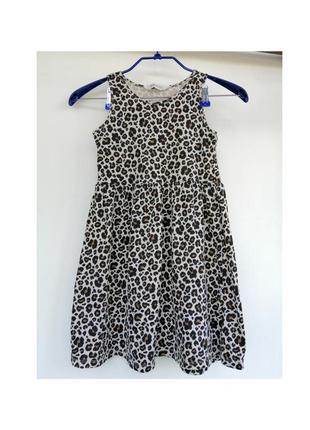 Трикотажное платье с леопардовым принтом для девочки