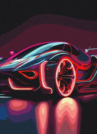 Картина по номерам неоновый автомобиль