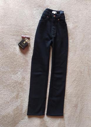 Шикарные трендовые плотные качественные прямые джинсы mom высокая талия