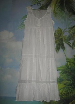 Англия белаое летнее батистовое платье -сарафан в пол состояние новой вещи4 фото