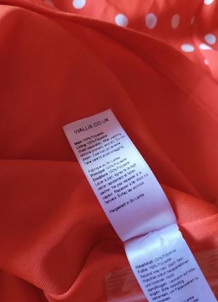 Шикарное качественное длинное шифоновое красное платье с ремнем в горошек8 фото