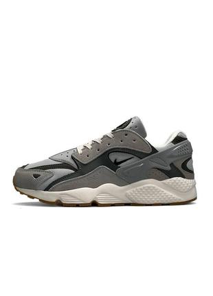 Кросівки чоловічі nike air huarache runner gray olive (найк)