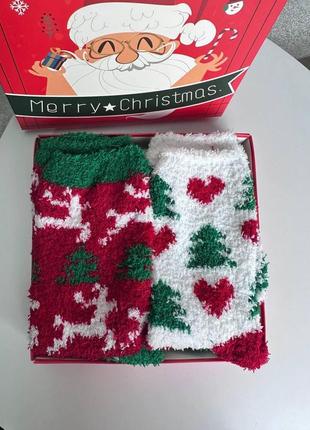 Новорічні носочки в подарунковій коробці (розмір 35-39)1 фото