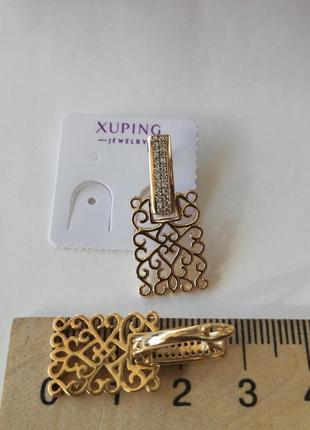 Сережки xuping  довжина  2,7 см.2 фото