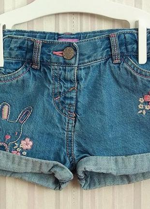 Джинсові шорти із зайчиком f&f р. 2-3 роки