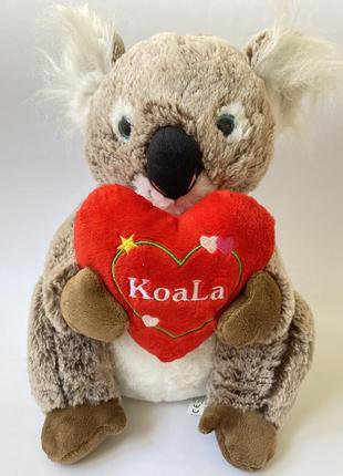 Большая мягкая игрушка коала с сердечком коала с сердцем