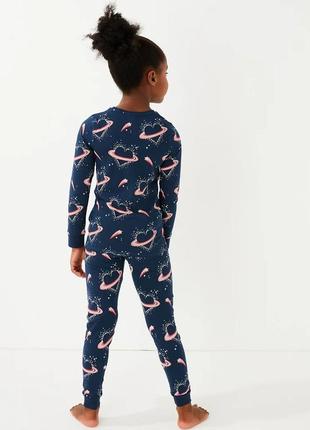 Хлопковый пижамный комплект с принтом в виде сердечек3 фото