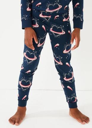 Хлопковый пижамный комплект с принтом в виде сердечек4 фото