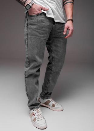 Сірі соловічі прямі класичні джинси1 фото
