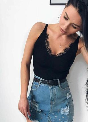 Майка с кружевом 🖤