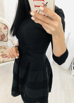 Черное платье из неопрена с сетками в стиле maje италия2 фото