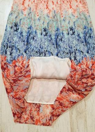 Стильная яркая цветочная миди юбка плиссе h&m4 фото