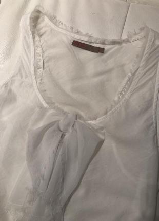 Біла блуза з бантом . бавовна5 фото