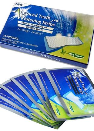 Американські відбілюючі смужки для зубів 3d white teeth whitening strips,14 шт