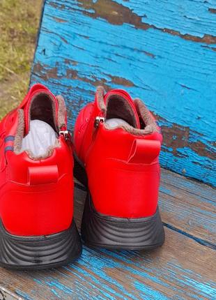 Ботинки красные женские демисезонные 38 р4 фото