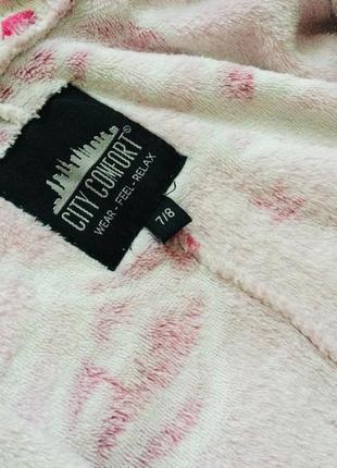 7-8 лет city comfort флисовый кигуруми, пижама единорог. фактурный флис нежно - розового цвета. д5 фото