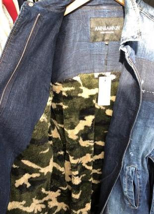 Джинсовая брендовая парка,кардиган,куртка на меху.,джинсовка на меху,размер хл.3 фото