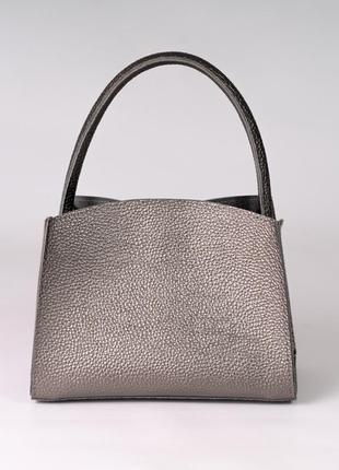 Женская сумка серая сумочка серебряный клатч через плечо классическая серебряная сумка трапеция3 фото
