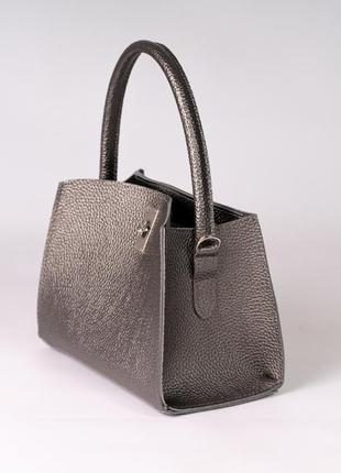 Женская сумка серая сумочка серебряный клатч через плечо классическая серебряная сумка трапеция2 фото