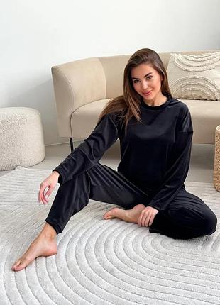 Плюшевий костюм, кофта та штани s-m