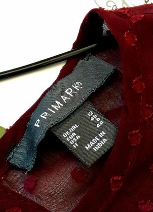 Красивая винная  блуза сетка с вышивкой от primark4 фото