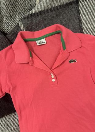 Lacoste поло розовый