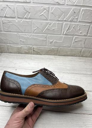 Туфли кожаные классические броги оксфорд 43-44 ecco clarks1 фото