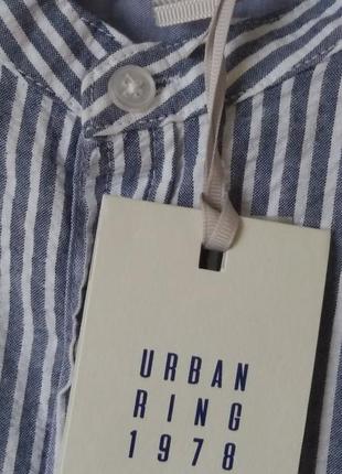 Якісна чоловіча сорочка в біло-сіру смужку urban ring. італія.1 фото