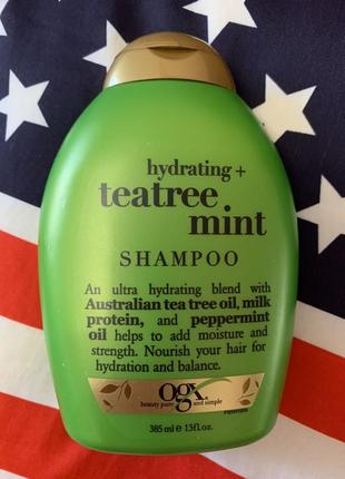 Американський професійний шампунь teatree mint для зміцнення волосся ogx usa,385мл8 фото