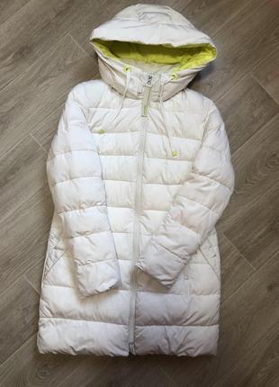Теплая зимняя удлиненная куртка(пуховик) размер м-l (46)1 фото