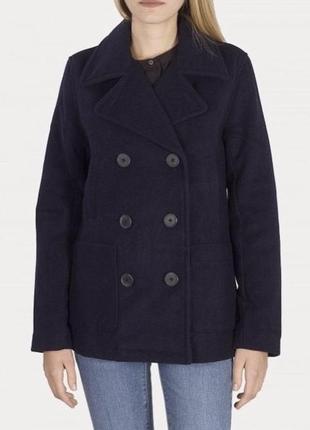 Шерстяне пальто, пальто levi’s, коротке пальто, куртка-пальто в темно-синьому кольорі