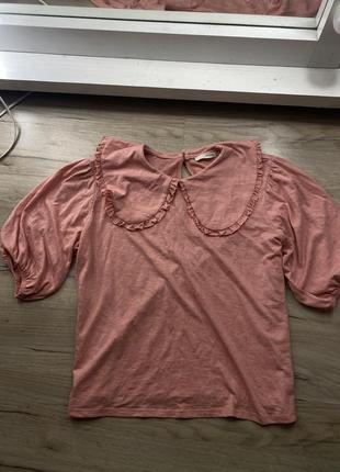 Блуза футболка с воротником3 фото