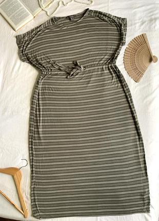 Вискозное удобное макси платье-футболка (размер 44-46)