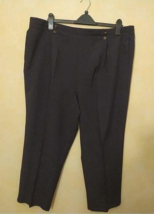58-62батал стильні темні брюки штани темні чорно-бардові штані