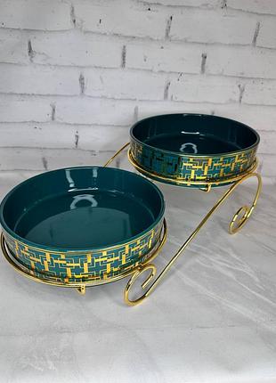 Подставка керамическая для фруктов/десертов 2 яруса 46х25х16.5см