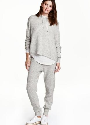 Шерстяное серое худи, свитер кофта альпака+шерсть h & m