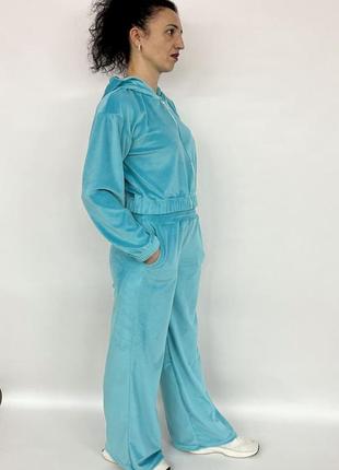 Малиновый велюровый костюм, размер 140-1463 фото