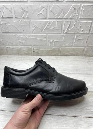 Черные туфли кожаные clarks ecco hotter camper caterpillar geox zara polo1 фото