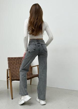 Модные высокие джинсы прямого кроя3 фото