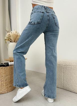 Модные высокие джинсы прямого кроя6 фото