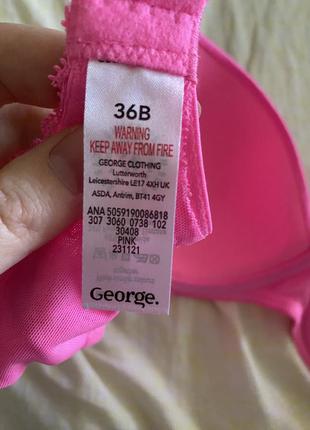 Шикарний, базовий, бюстгальтер, в ярко розовому кольорі, від бренду: george 🫶8 фото